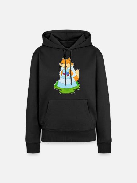 Fuchs Braut Schleier Hochzeit - Frauen Premium Bio Hoodie - Schwarz
