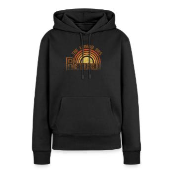 Die Legende hat sich zur Ruhe gesetzt Celebration - Frauen Premium Bio Hoodie - Schwarz - Vorne - Julia (174cm)