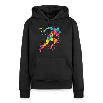 Sprinter Colorsplash Sprintender Sprint - Sweat à capuche Premium bio Femme - noir - Devant - Julia (174cm)
