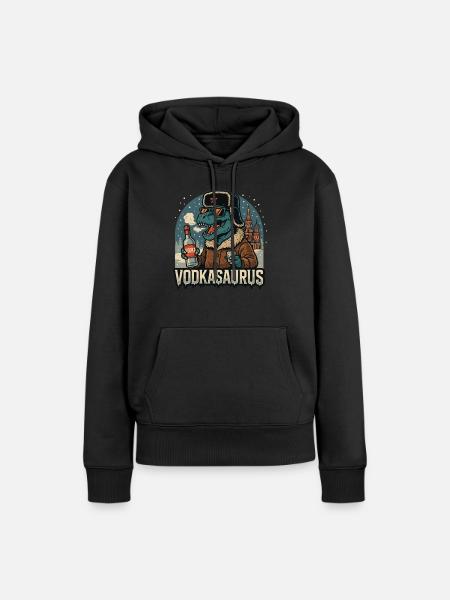 Vodkasaurus - Frauen Premium Bio Hoodie - Schwarz