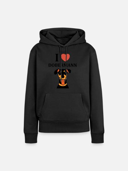 Dobermann - Frauen Premium Bio Hoodie - Schwarz