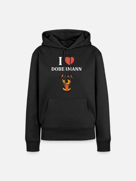 Dobermann - Frauen Premium Bio Hoodie - Schwarz