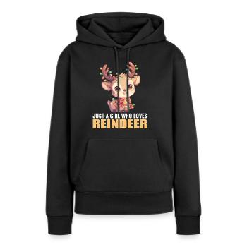 Renne Renne - Sweat à capuche Premium bio Femme - noir - Devant - Julia (174cm)