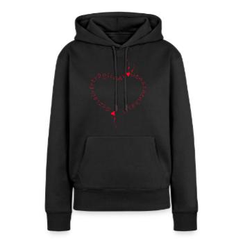 Sozialvertraeglicher Menschenhass Herz - Frauen Premium Bio Hoodie - Schwarz - Vorne - Julia (174cm)