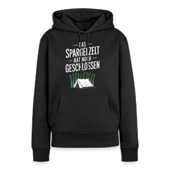Das Spargelzelt Hat Noch Geschlossen - Frauen Premium Bio Hoodie - Schwarz - Vorne - Julia (174cm)