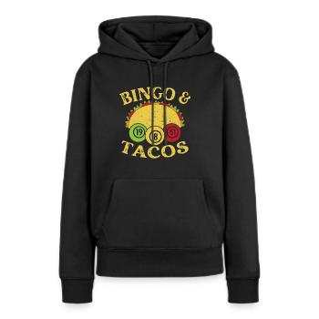 Jeu de bingo Bingo Tacos Bingo - Sweat à capuche Premium bio Femme - noir - Devant - Julia (174cm)