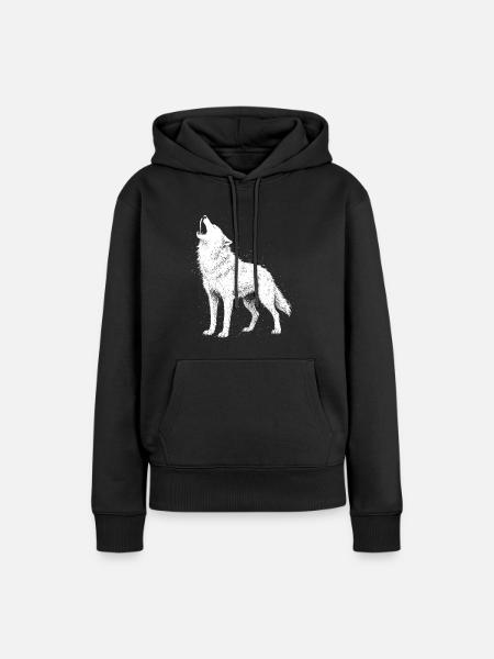 Wolfsgeheul - Frauen Premium Bio Hoodie - Schwarz