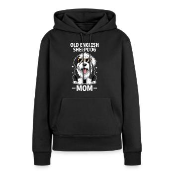 Vieux chien de berger anglais disant blague chien de berger cadeau - Sweat à capuche Premium bio Femme - noir - Devant - Julia (174cm)