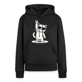 Rock'n' Miez - Frauen Premium Bio Hoodie - Schwarz - Vorne - Julia (174cm)