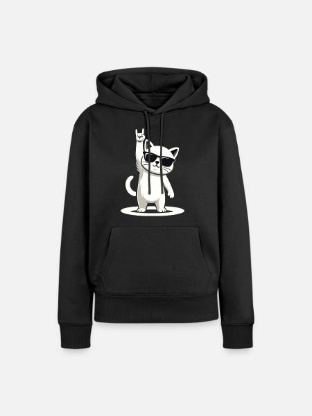 Rock'n' Miez - Frauen Premium Bio Hoodie - Schwarz