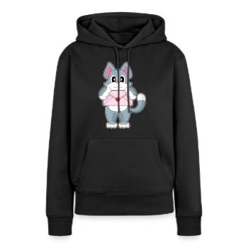Katze Liebesbrief - Frauen Premium Bio Hoodie - Schwarz - Vorne - Julia (174cm)