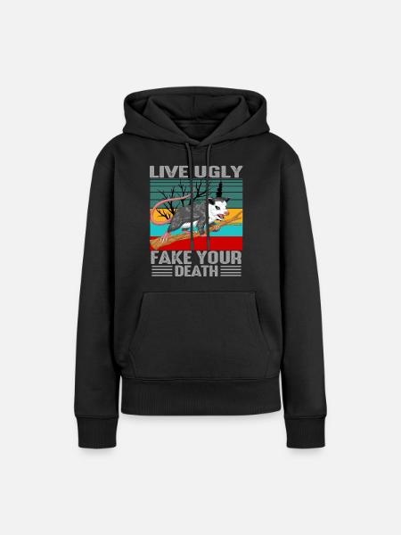 Opossum - Frauen Premium Bio Hoodie - Schwarz
