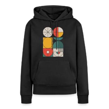 Composition des formes géométriques Bauhaus - Sweat à capuche Premium bio Femme - noir - Devant - Julia (174cm)