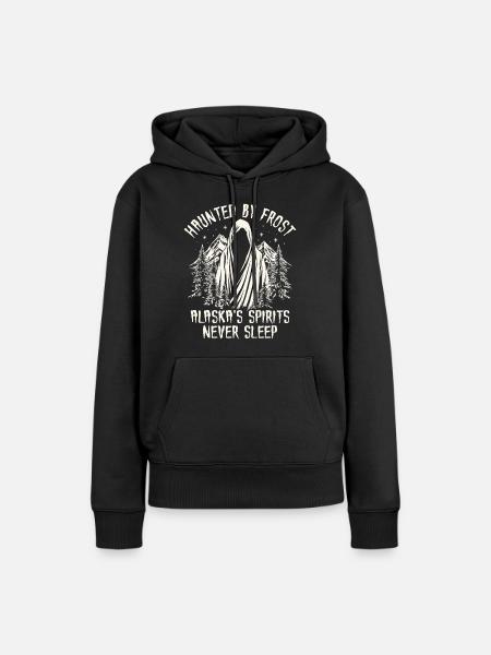 Frostgespenster über Alaskas Gipfel - Frauen Premium Bio Hoodie - Schwarz