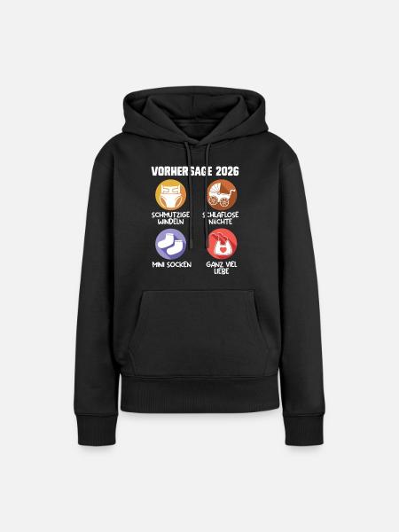 Bald Mama VORHERSAGE 2026 Lustiges - Frauen Premium Bio Hoodie - Schwarz