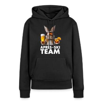 Après-Ski Häschen Team - Frauen Premium Bio Hoodie - Schwarz - Vorne - Julia (174cm)