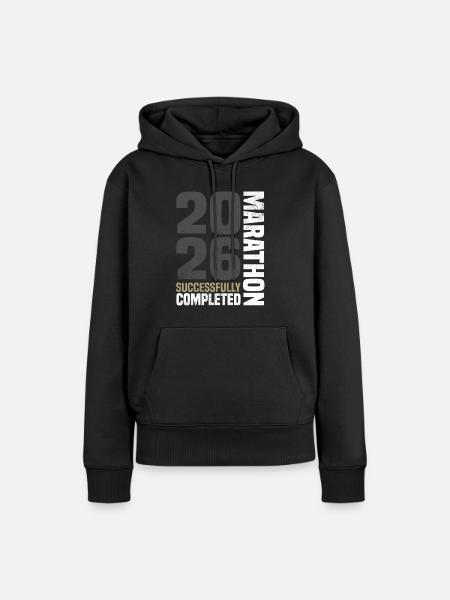 Marathon 2026 - Frauen Premium Bio Hoodie - Schwarz