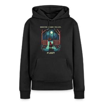 Aggro Tiré | Activer le vol ? - Sweat à capuche Premium bio Femme - noir - Devant - Julia (174cm)