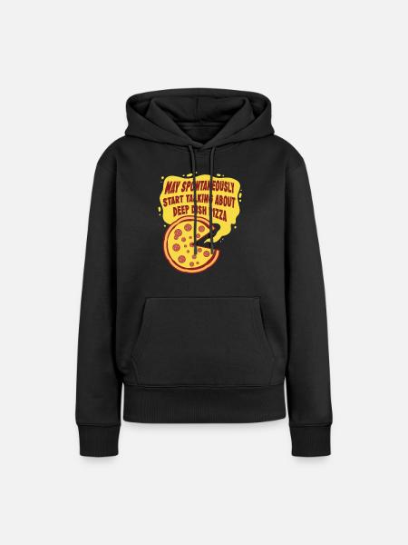 Deep Dish Pizza Chicargo - Frauen Premium Bio Hoodie - Schwarz