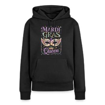 Mardi Gras Queen Karneval Maske Shirt - Frauen Premium Bio Hoodie - Schwarz - Vorne - Julia (174cm)