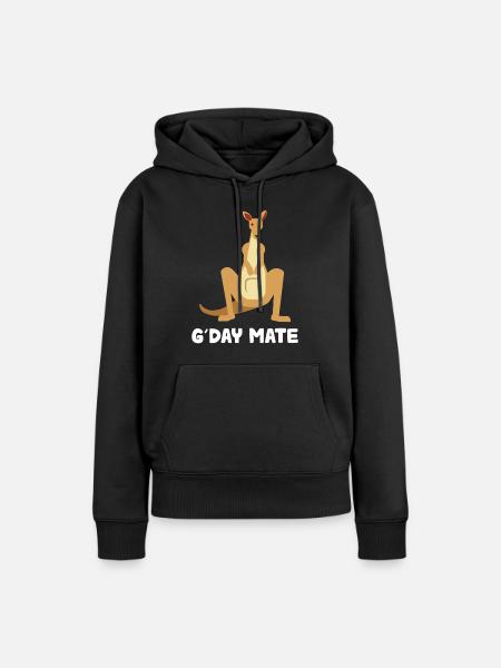Känguru G'DAY Mate Shirt - Frauen Premium Bio Hoodie - Schwarz