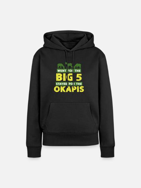 Okapi Tier - Frauen Premium Bio Hoodie - Schwarz