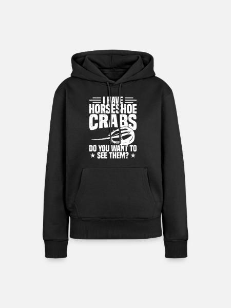Chelicerate Hufeisenkrabben-Stofftier - Frauen Premium Bio Hoodie - Schwarz