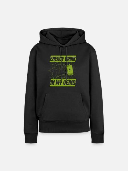 Energy Drink In My Veins - Frauen Premium Bio Hoodie - Schwarz