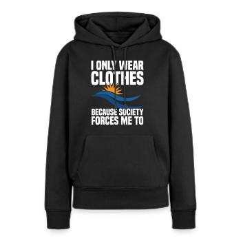 Nudisme Accessoires Nudité Naturisme Amoureux du naturisme - Sweat à capuche Premium bio Femme - noir - Devant - Julia (174cm)