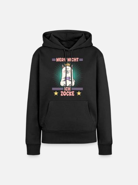 Prinzessin game - Frauen Premium Bio Hoodie - Schwarz