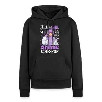 Just A Girl Who Loves Anime And K-Pop - Women’s Premium Organic Hoodie - black - Front - Julia (174cm)