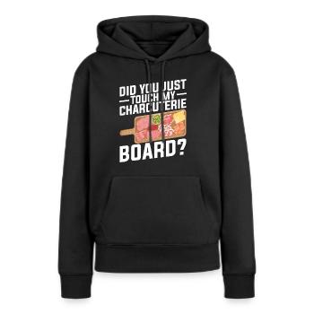 Tableau d’artiste charcuterie avec couvercle de couverture fromage - Sweat à capuche Premium bio Femme - noir - Devant - Julia (174cm)