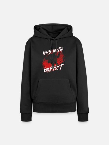 Judo Kampfsport Hug With Impact - Frauen Premium Bio Hoodie - Schwarz