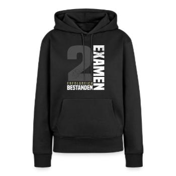 Félicitations pour le deuxième examen - Sweat à capuche Premium bio Femme - noir - Devant - Julia (174cm)