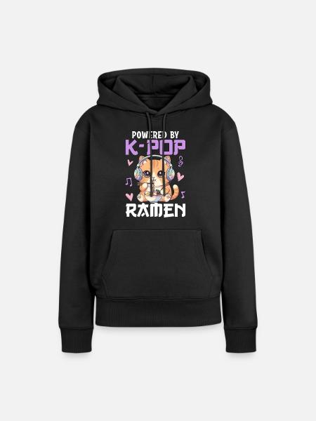 Powered By K-Pop Ramen - Frauen Premium Bio Hoodie - Schwarz