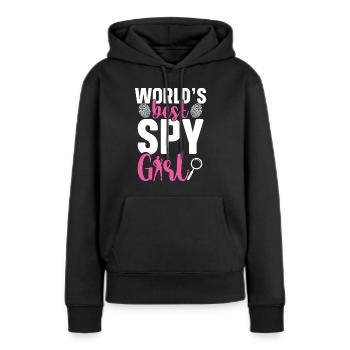 Uniforme de détective privée pour femmes Privé - Sweat à capuche Premium bio Femme - noir - Devant - Julia (174cm)