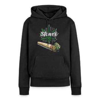 Stoner - Sweat à capuche Premium bio Femme - noir - Devant - Julia (174cm)