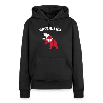 Ours arctique du Groenland - Sweat à capuche Premium bio Femme - noir - Devant - Julia (174cm)