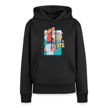 Cerf-volant volant - Sweat à capuche Premium bio Femme - noir - Devant - Julia (174cm)