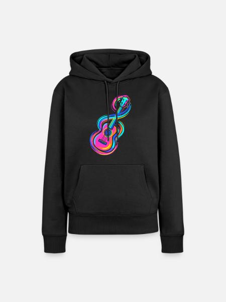 Gitarre - Frauen Premium Bio Hoodie - Schwarz
