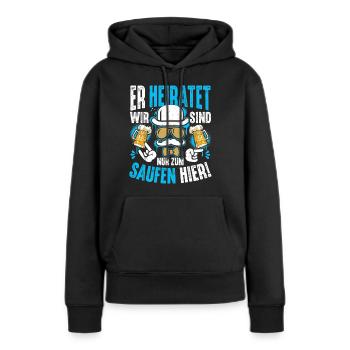 T-shirt de fête de garçon Hommes Grondement de fête de garçon - Sweat à capuche Premium bio Femme - noir - Devant - Julia (174cm)