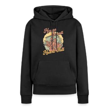 Tiny House Small Heart Full - Frauen Premium Bio Hoodie - Schwarz - Vorne - Julia (174cm)