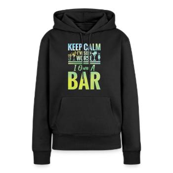 Propriétaire de bar Mixologue Passionné de bar Propriétaire de pub - Sweat à capuche Premium bio Femme - noir - Devant - Julia (174cm)