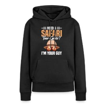 Guide de voyage Safari de vacances Guide de voyage - Sweat à capuche Premium bio Femme - noir - Devant - Julia (174cm)