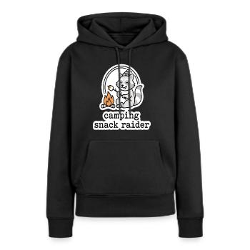 Motif de Snack Raider de camping - Sweat à capuche Premium bio Femme - noir - Devant - Julia (174cm)