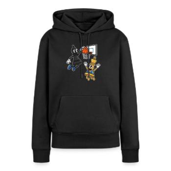 Échec et mat Basket - Sweat à capuche Premium bio Femme - noir - Devant - Julia (174cm)