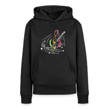Marimbiste Musicien de percussion de pratique - Sweat à capuche Premium bio Femme - noir - Devant - Julia (174cm)