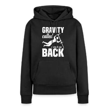 La gravité l’a appelée, il veut que je revienne Pogo Stick Jumping - Sweat à capuche Premium bio Femme - noir - Devant - Julia (174cm)