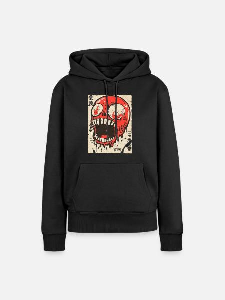 Skull Pop Art - Frauen Premium Bio Hoodie - Schwarz