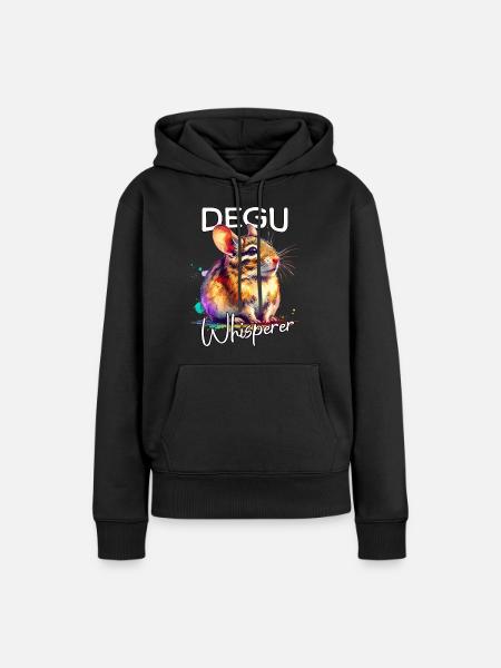 Degu Flüsterer - Frauen Premium Bio Hoodie - Schwarz